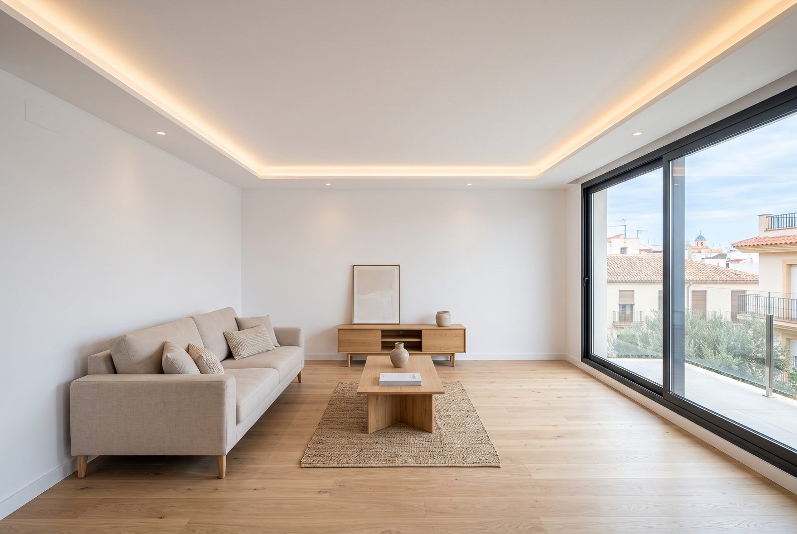 Techo continuo con foseado LED
